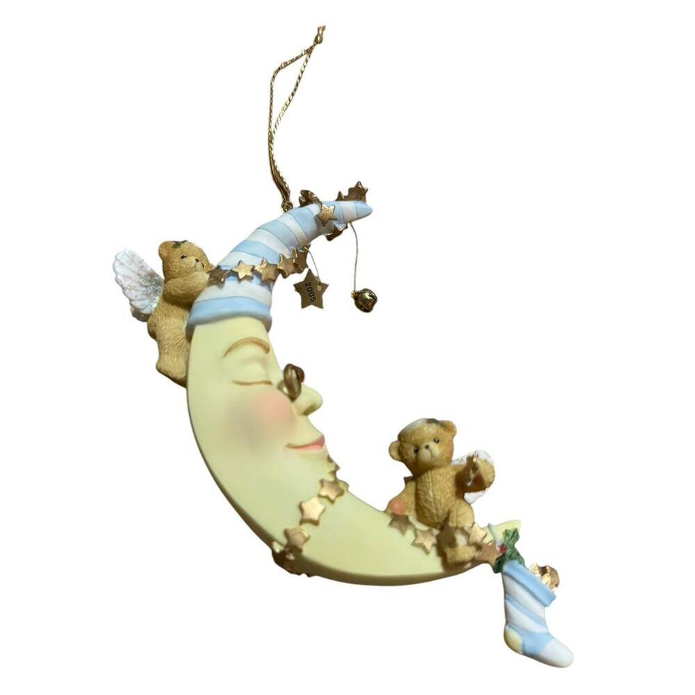 2005 CHERISHED TEDDIES BEAR ASLEEP/MOON‎ HANGING ORNAMENT In Box Vintage
